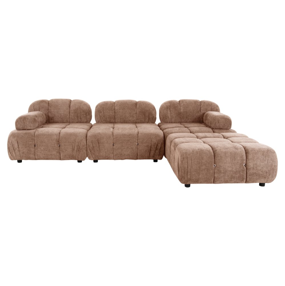 POLYMORPHES SOFA SHIFTER, STRUKTURIERTER STOFF IN HELLBRAUN, 290 x 196 x 76 cm