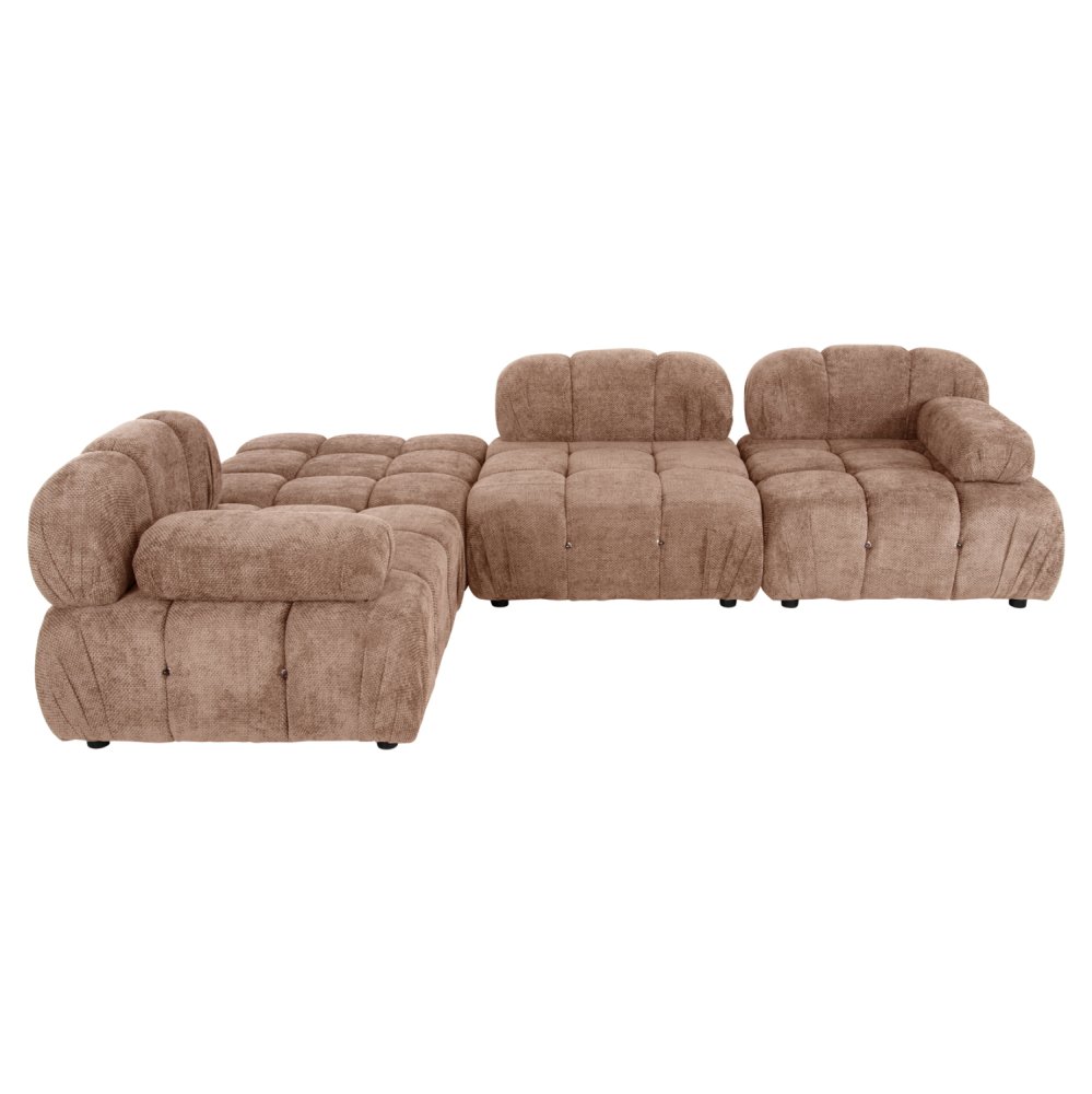 POLYMORPHES SOFA SHIFTER, STRUKTURIERTER STOFF IN HELLBRAUN, 290 x 196 x 76 cm