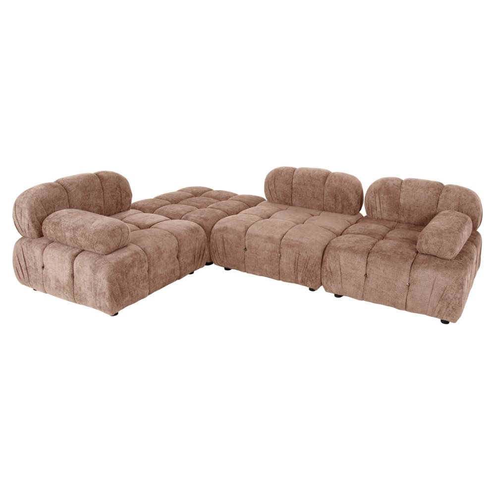 POLYMORPHES SOFA SHIFTER, STRUKTURIERTER STOFF IN HELLBRAUN, 290 x 196 x 76 cm