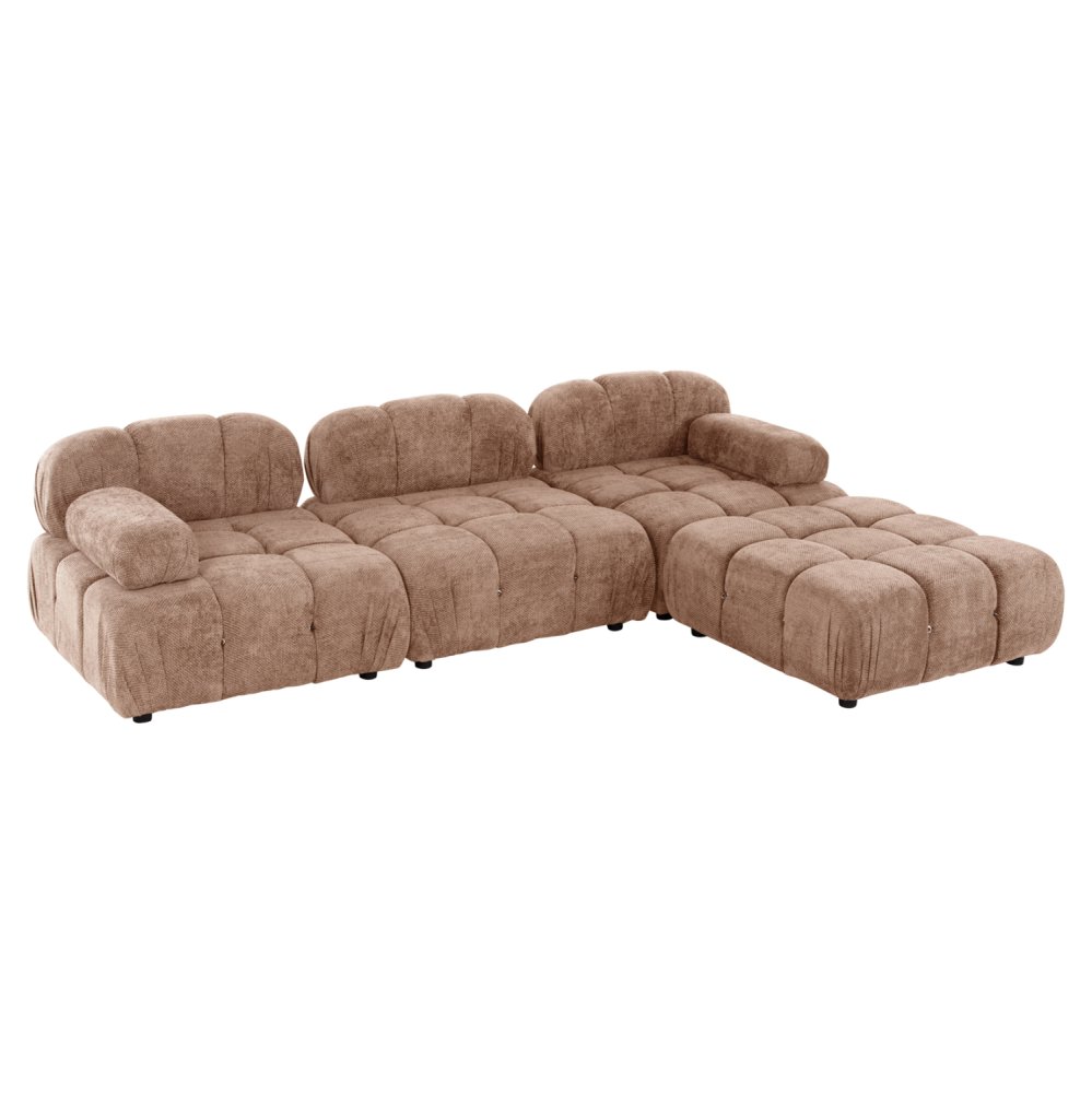 POLYMORPHES SOFA SHIFTER, STRUKTURIERTER STOFF IN HELLBRAUN, 290 x 196 x 76 cm