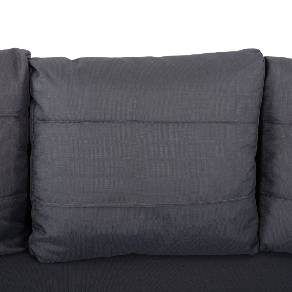 3-SITZ SOFA ANTHRAZIT-HELLGRAU MIT ALUMINIUMRAHMEN 188x76x95 cm