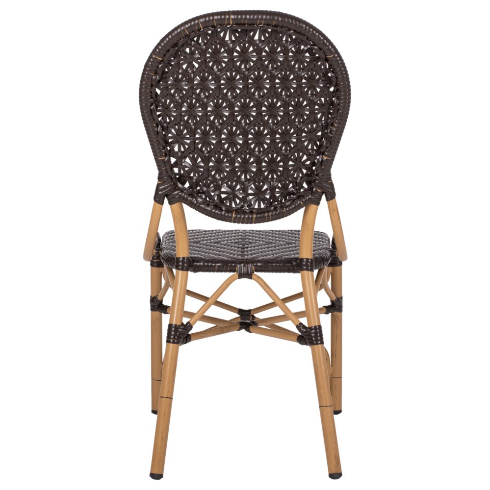 STUHL ALUMINIUM-BAMBUS-OPTIK UND PE-RATTAN IN BRAUN 47x58x95cm