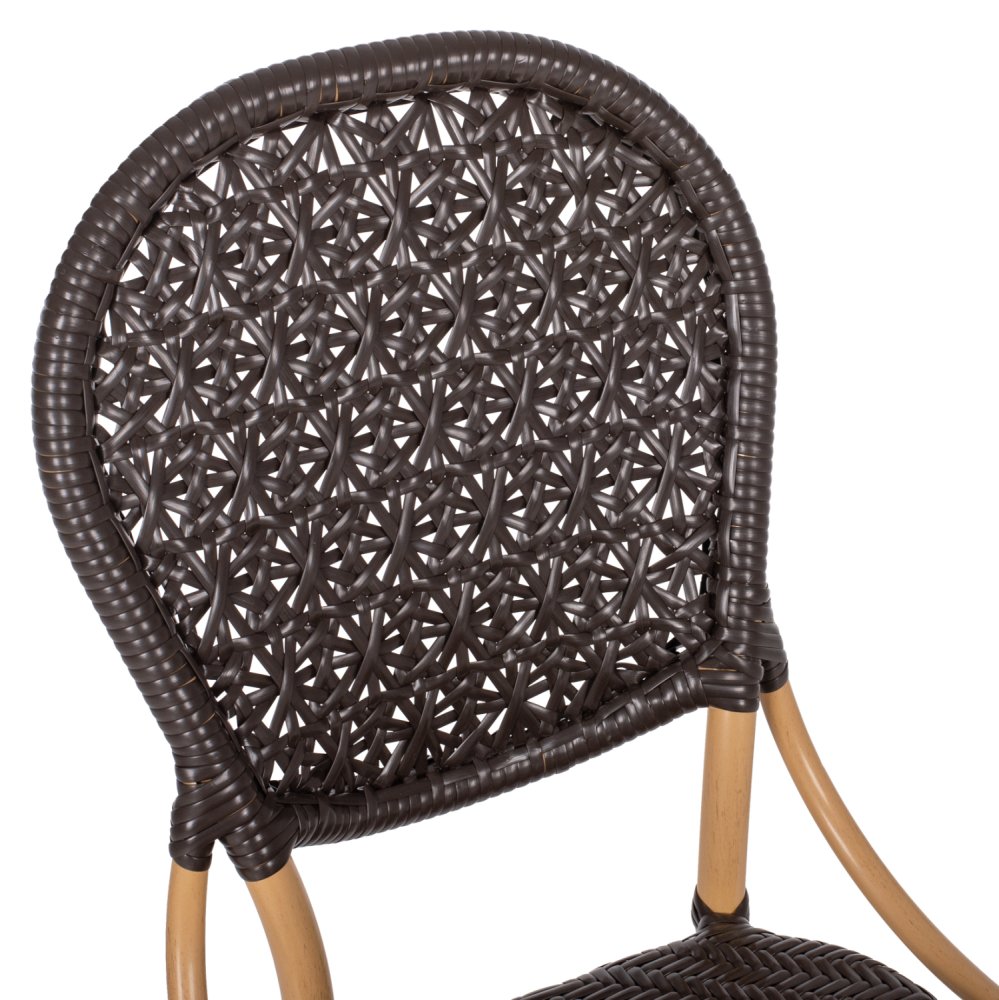 STUHL ALUMINIUM-BAMBUS-OPTIK UND PE-RATTAN IN BRAUN 47x58x95cm