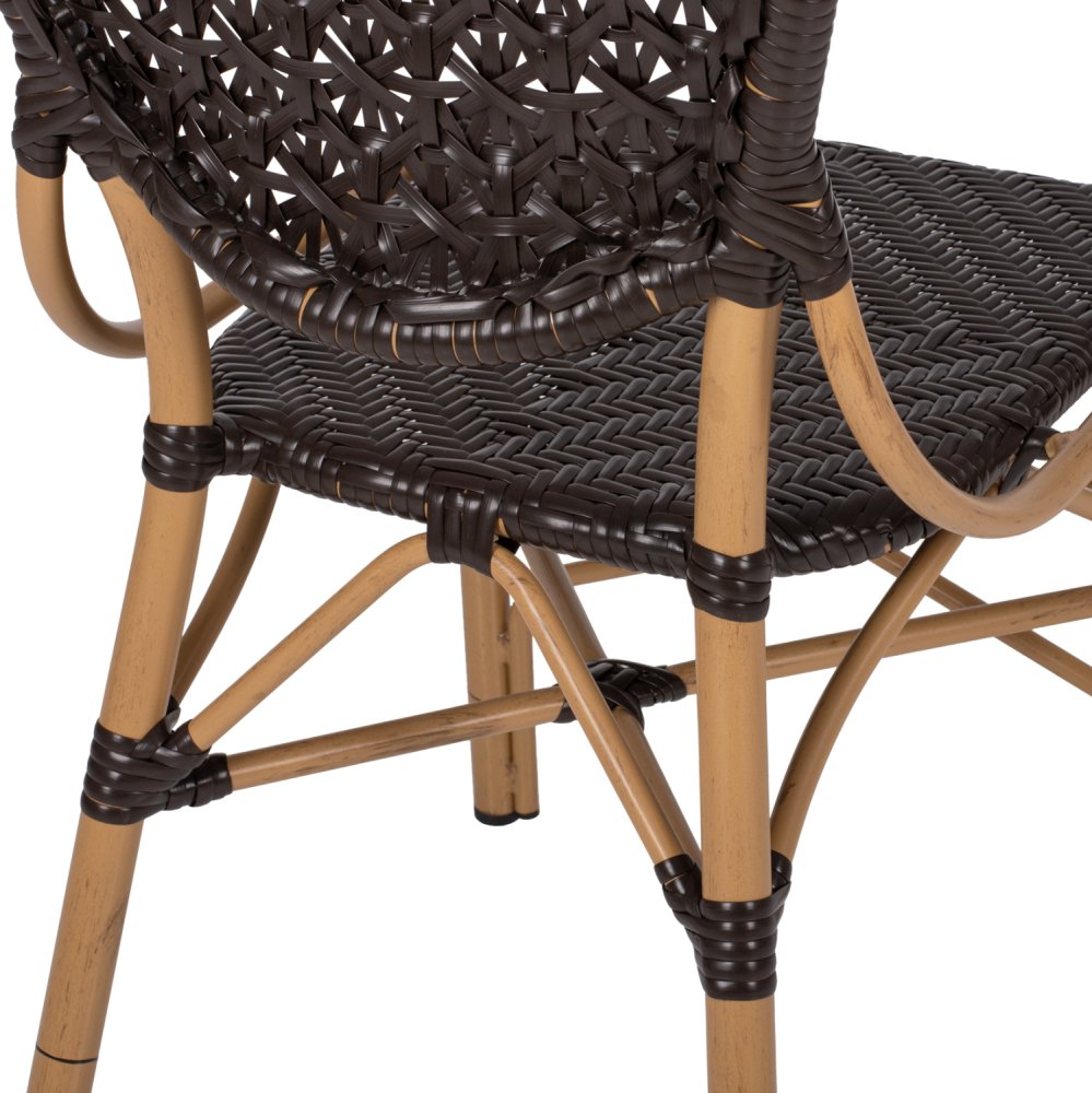 STUHL ALUMINIUM-BAMBUS-OPTIK UND PE-RATTAN IN BRAUN 47x58x95cm