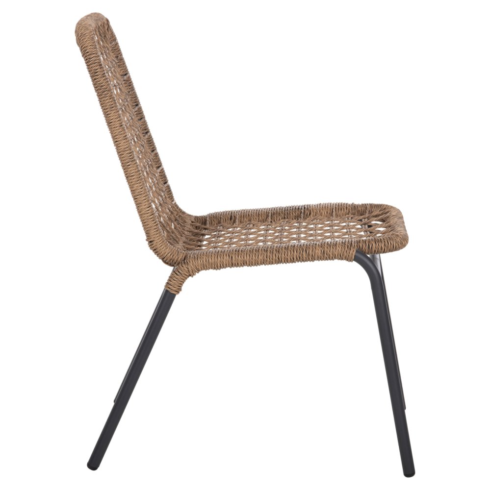 ALUMINIUMSTUHL ANTHRAZITGESTELL - BEIGES SYNTHETISCHES RATTAN 46x59x80Hcm