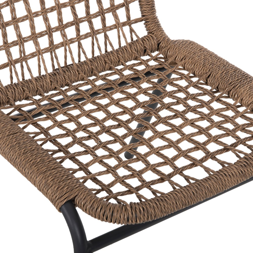 ALUMINIUMSTUHL ANTHRAZITGESTELL - BEIGES SYNTHETISCHES RATTAN 46x59x80Hcm