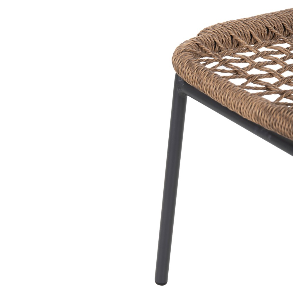 ALUMINIUMSTUHL ANTHRAZITGESTELL - BEIGES SYNTHETISCHES RATTAN 46x59x80Hcm