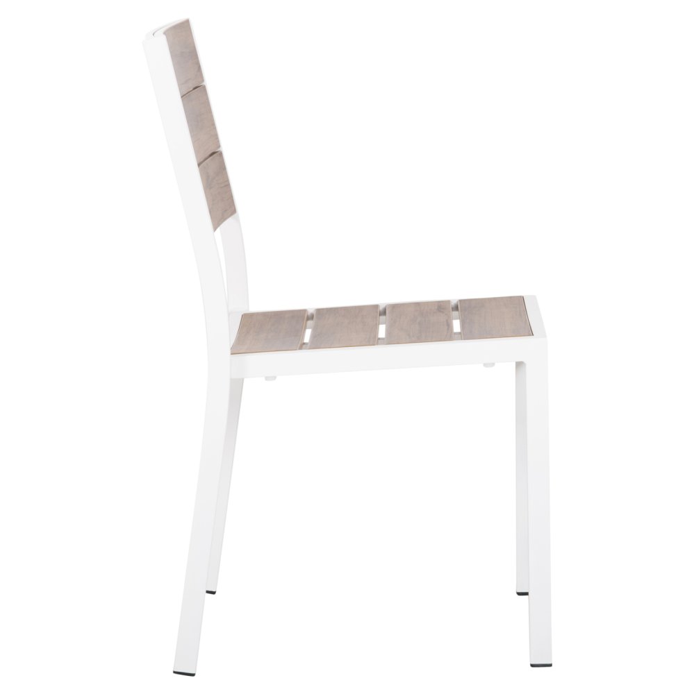 ALUMINIUMSTUHL WEISS MIT POLYWOOD 46x52x86Hcm