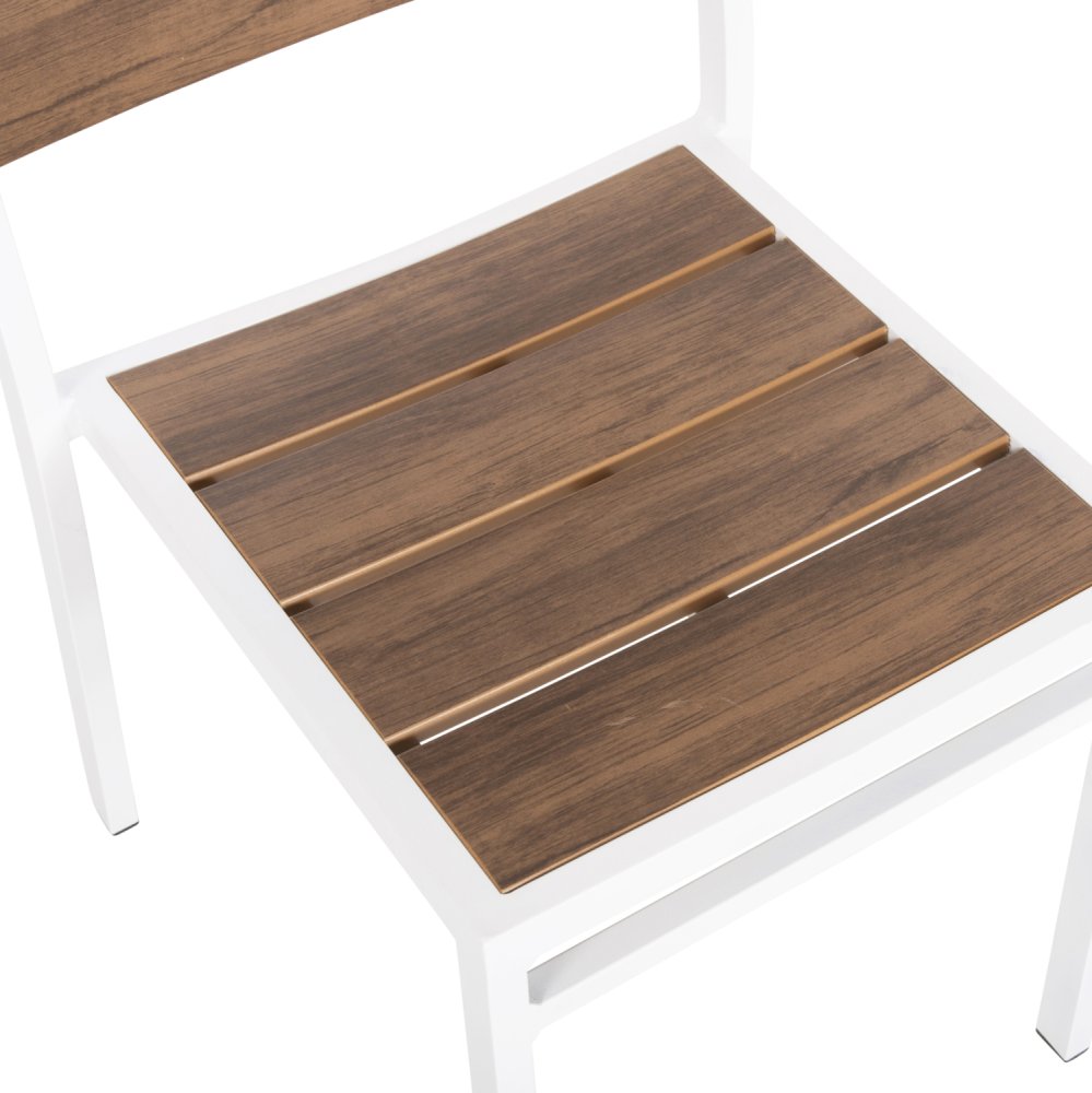 ALUMINIUMSTUHL WEISS MIT POLYWOOD 46x52x86Hcm