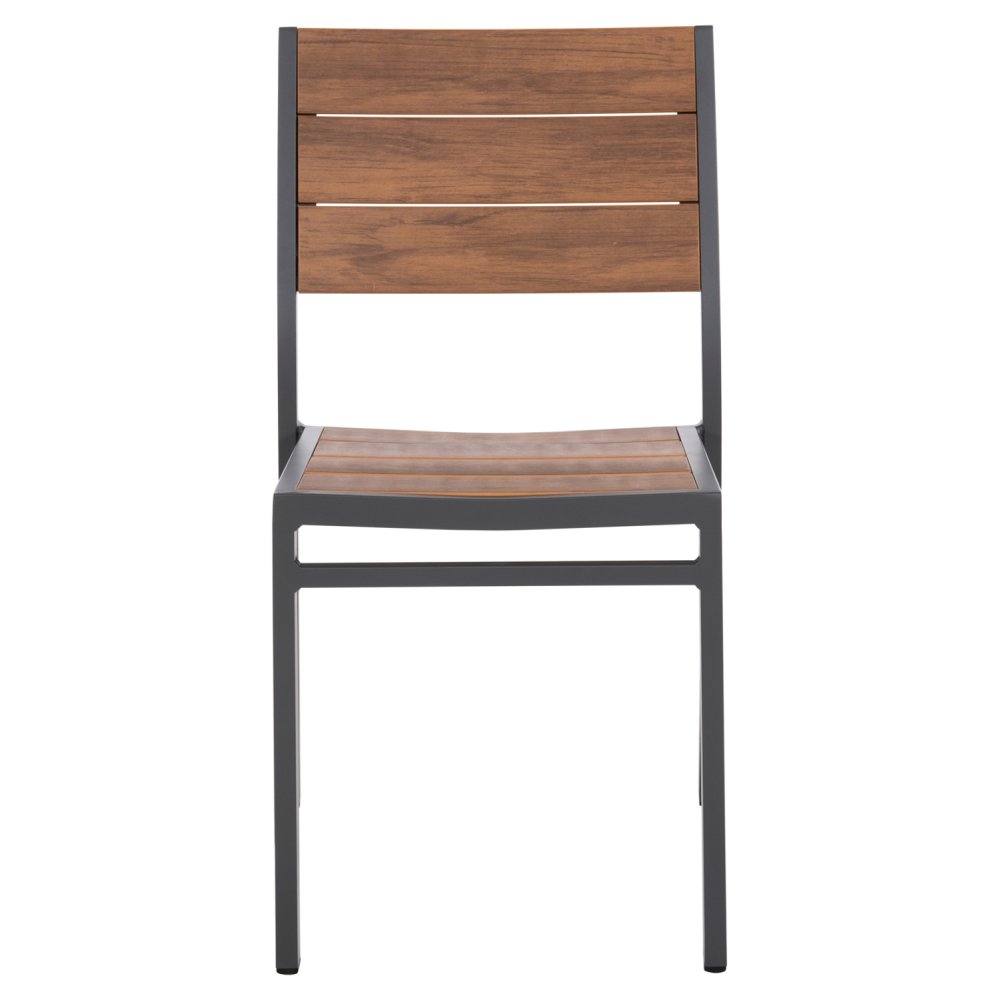 ALUMINIUMSTUHL DUNKELGRAU MIT POLYWOOD 46x52x86Hcm