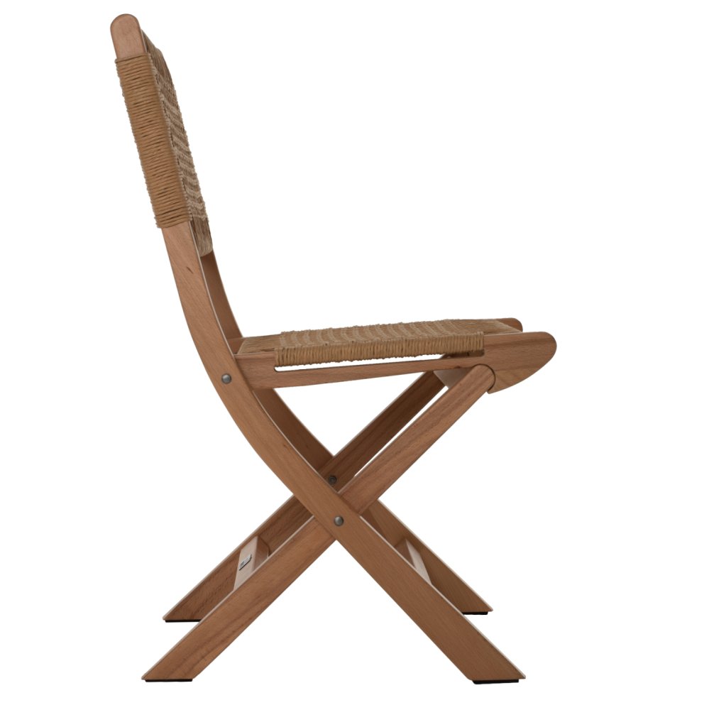 FOLDING CHAIR MADE OF BEECH WOOD AND ROPE IN NATURAL 47X58X84Hcm