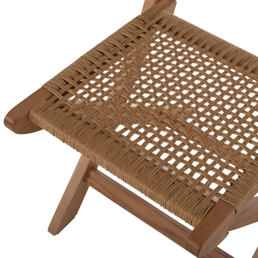 FOLDING CHAIR MADE OF BEECH WOOD AND ROPE IN NATURAL 47X58X84Hcm