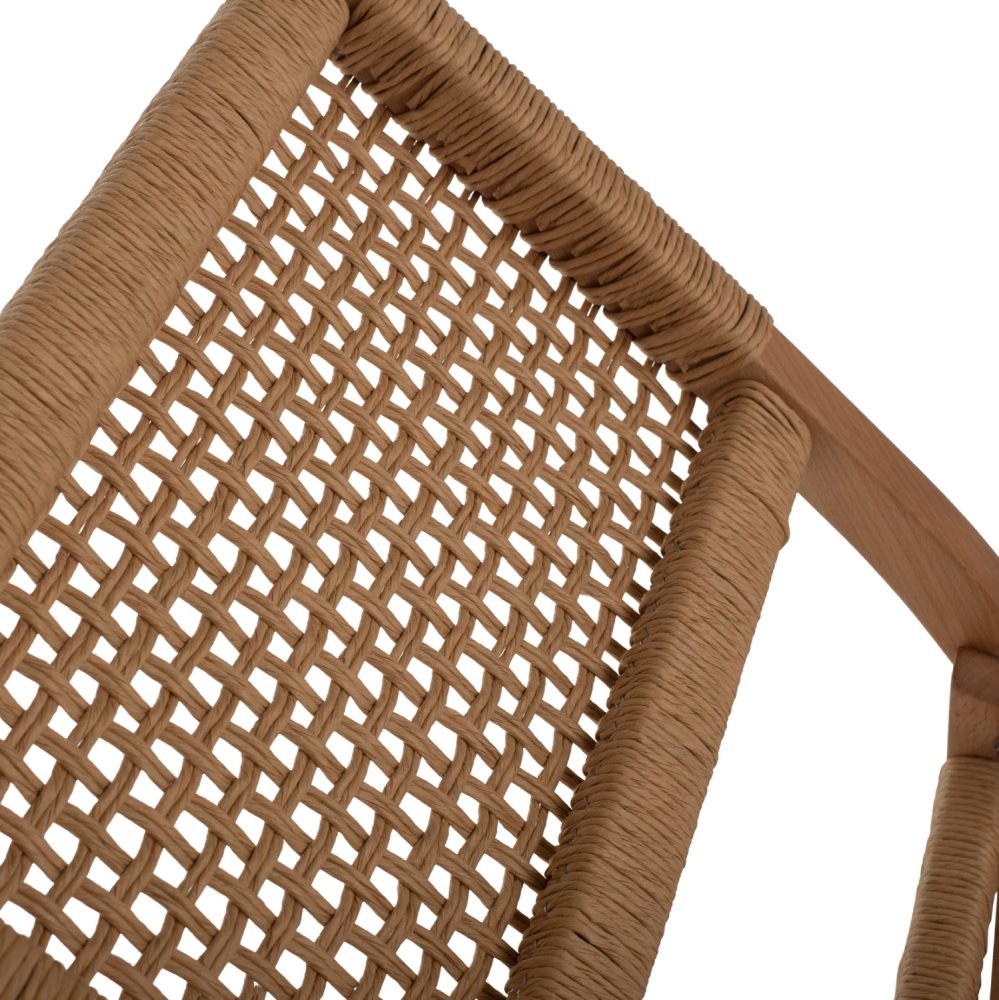 FOLDING CHAIR MADE OF BEECH WOOD AND ROPE IN NATURAL 47X58X84Hcm