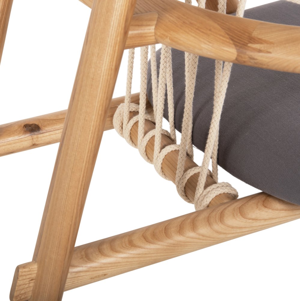DESIGN STUHL SESSEL AUS ESCHENHOLZ UND SEIL NATUR