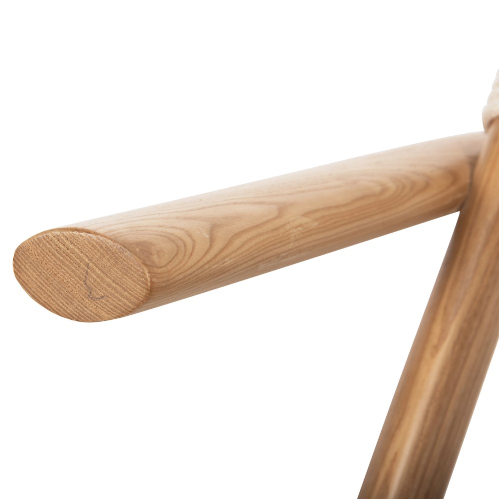 DESIGN STUHL SESSEL AUS ESCHENHOLZ UND SEIL NATUR