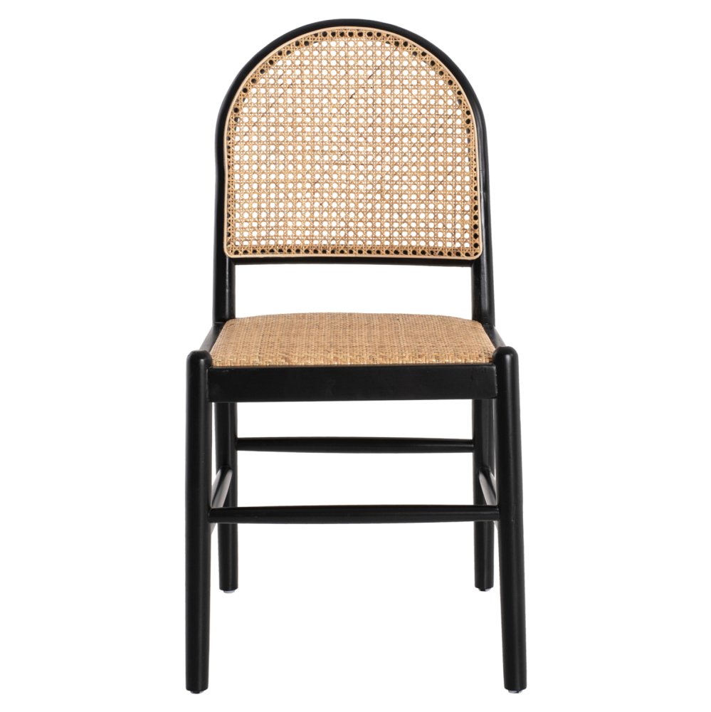 STUHL AUS SCHWARZBEIGEM RATTAN 43x50x87 cm