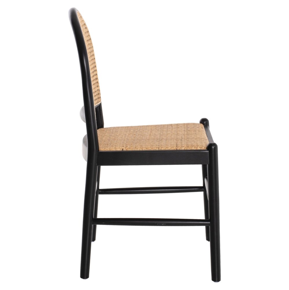 STUHL AUS SCHWARZBEIGEM RATTAN 43x50x87 cm