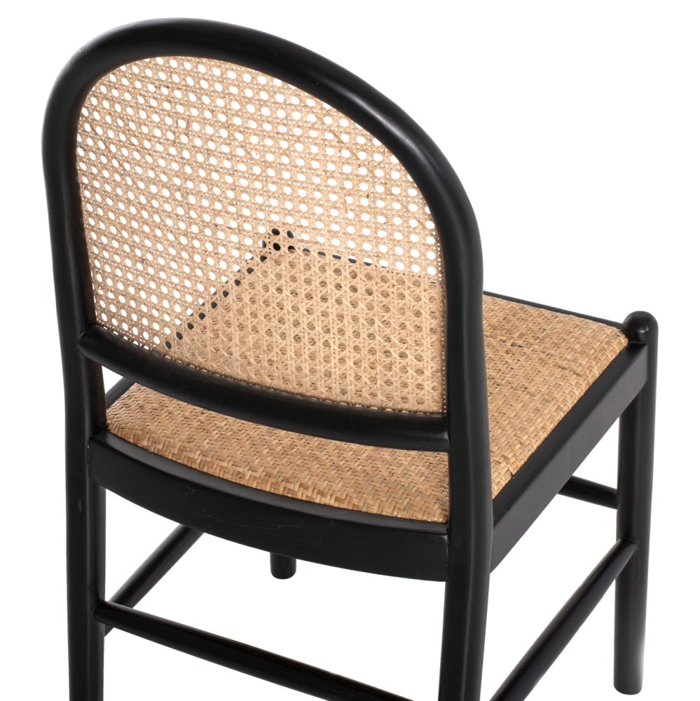 STUHL AUS SCHWARZBEIGEM RATTAN 43x50x87 cm