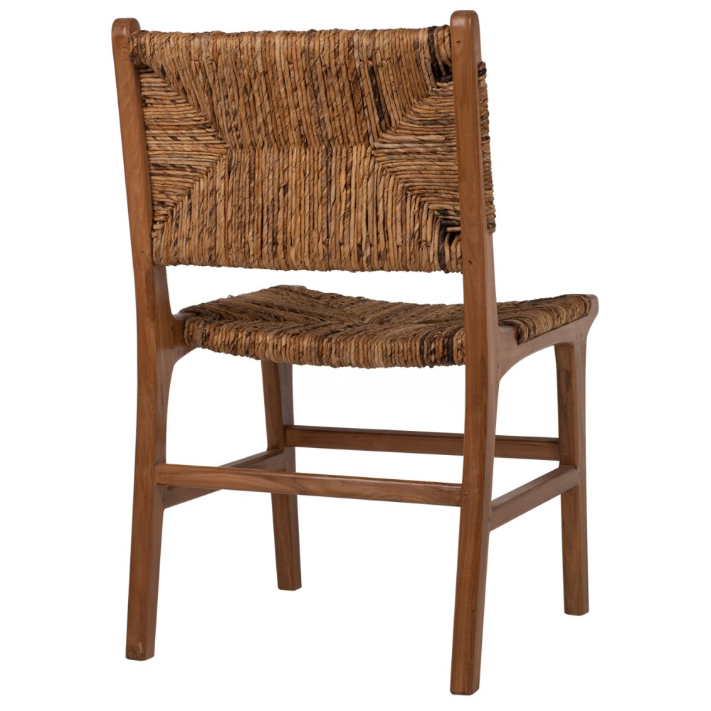 STUHL AUS TEAKHOLZ MIT RÜCKENLEHNE UND SITZ NATURFARBE