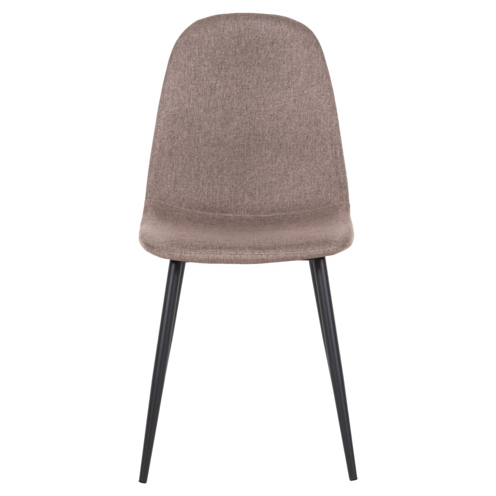 DINING CHAIR BEIGE FABRIC & BLACK METAL LEGS 42x49,5x89Hcm