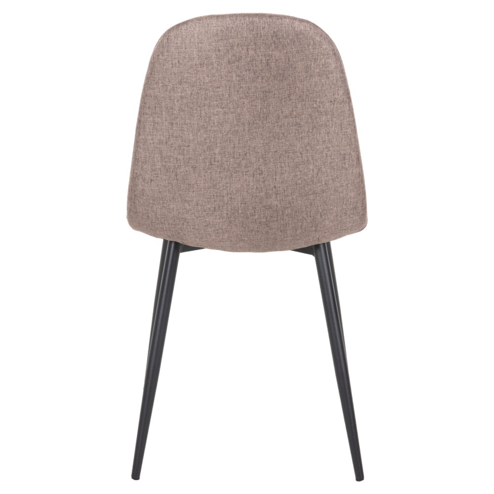 DINING CHAIR BEIGE FABRIC & BLACK METAL LEGS 42x49,5x89Hcm
