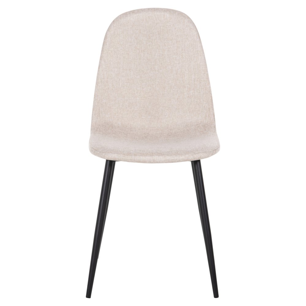DINING CHAIR ECRU FABRIC & BLACK METAL LEGS 42x49,5x89Hcm