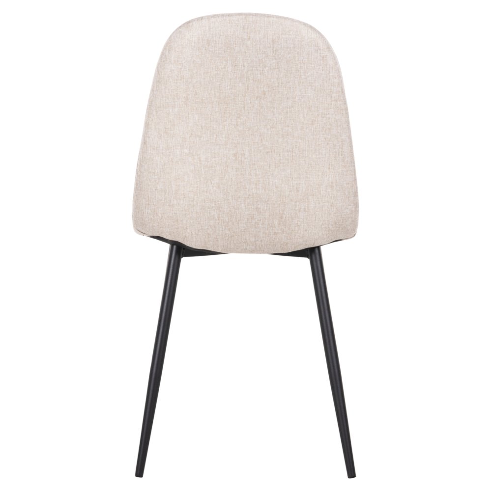 DINING CHAIR ECRU FABRIC & BLACK METAL LEGS 42x49,5x89Hcm