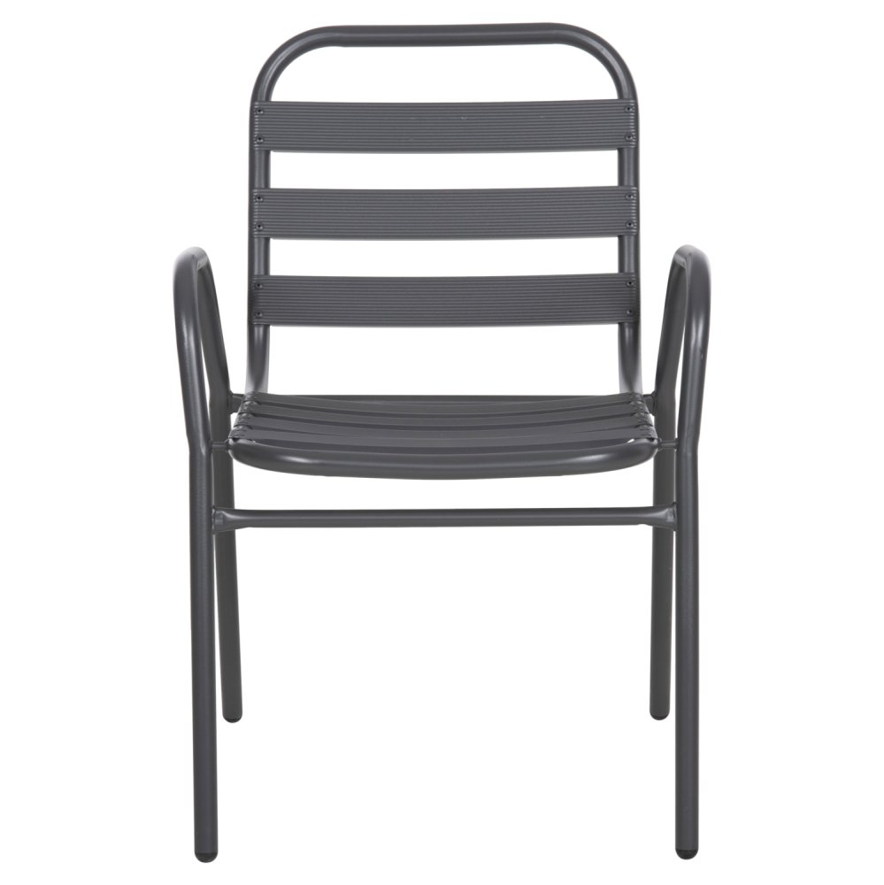 STUHL METALLRAHMEN-RÜCKENLEHNE & ALUMINIUM-SITZ-GRAU