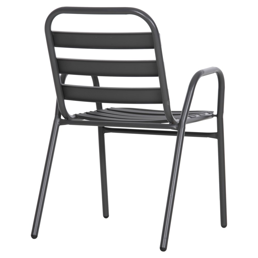 STUHL METALLRAHMEN-RÜCKENLEHNE & ALUMINIUM-SITZ-GRAU