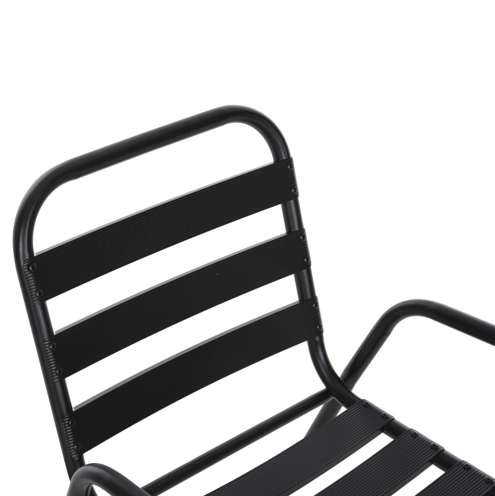 STUHL METALLGESTELL, SITZ UND RÜCKENLEHNE AUS ALUMINIUM, SCHWARZ, 54 x 56 x 79 Hcm