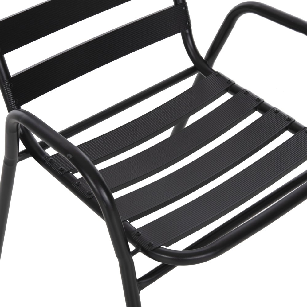 STUHL METALLGESTELL, SITZ UND RÜCKENLEHNE AUS ALUMINIUM, SCHWARZ, 54 x 56 x 79 Hcm