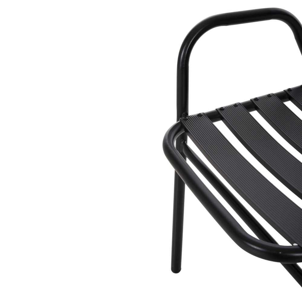 STUHL METALLGESTELL, SITZ UND RÜCKENLEHNE AUS ALUMINIUM, SCHWARZ, 54 x 56 x 79 Hcm