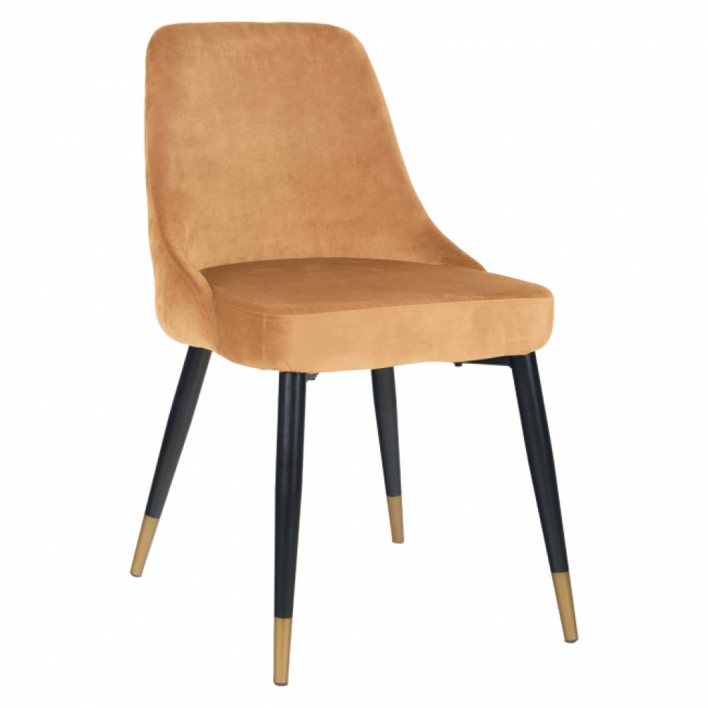 Stuhl Serenity mit Samtstoff in Gold