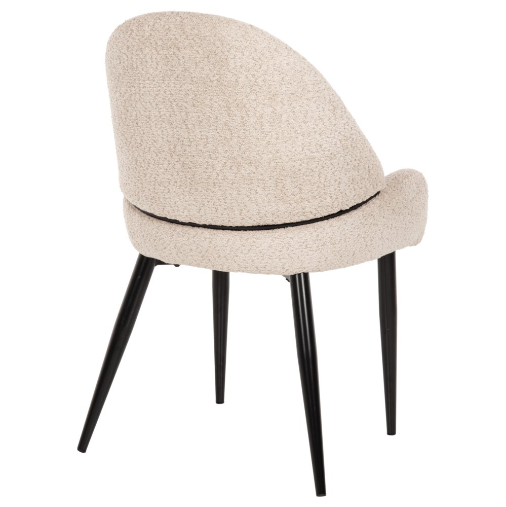 STUHL SARKY BOUCLE STOFF EKRU MIT METALLBEINEN 55x62x89cm