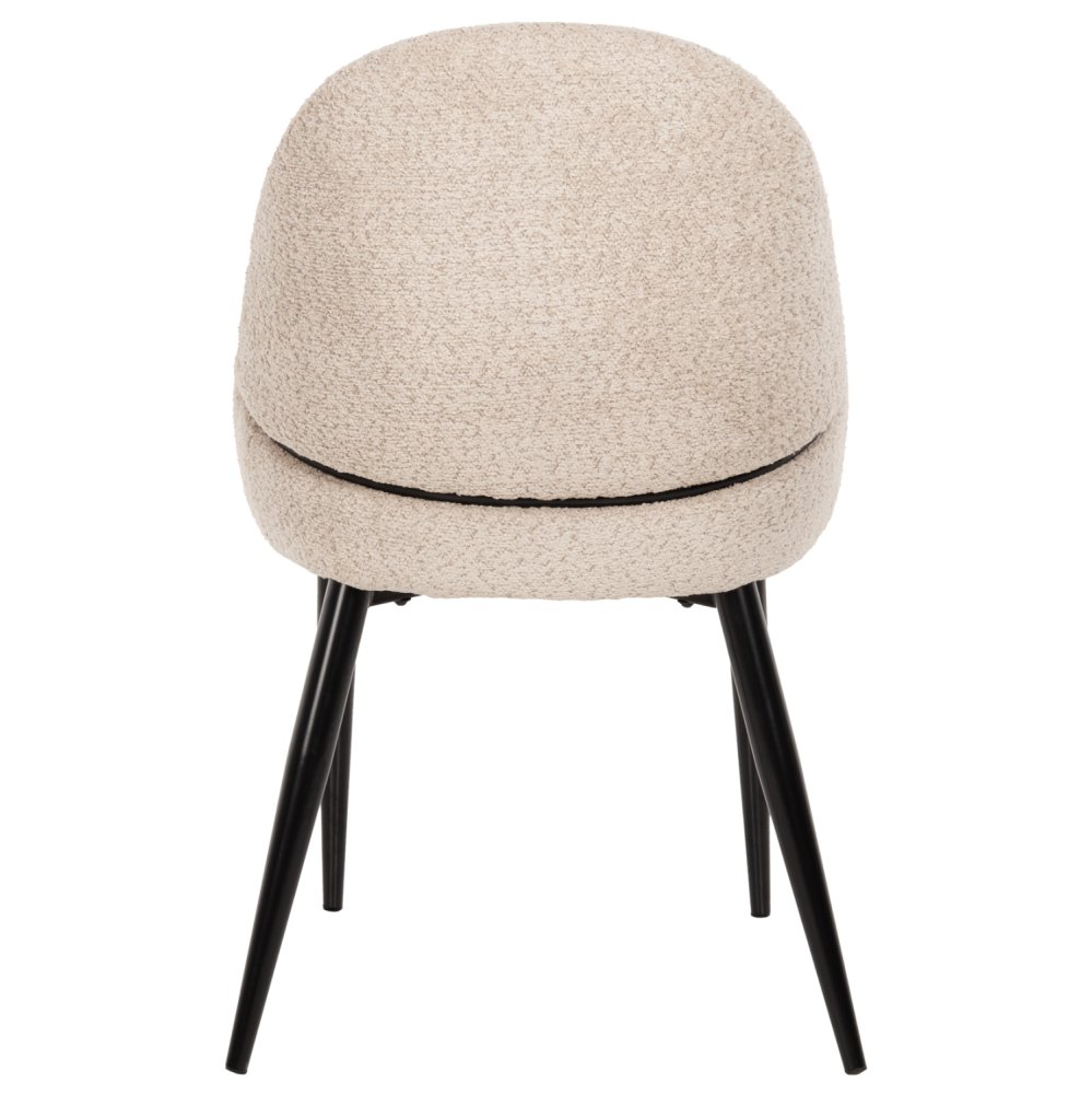 STUHL SARKY BOUCLE STOFF EKRU MIT METALLBEINEN 55x62x89cm