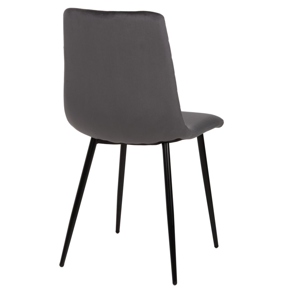 STUHL LATRELL AUS GRAUEM SAMT MIT SCHWARZEN METALLBEINEN 43x54x88cm
