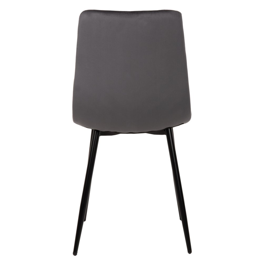 STUHL LATRELL AUS GRAUEM SAMT MIT SCHWARZEN METALLBEINEN 43x54x88cm
