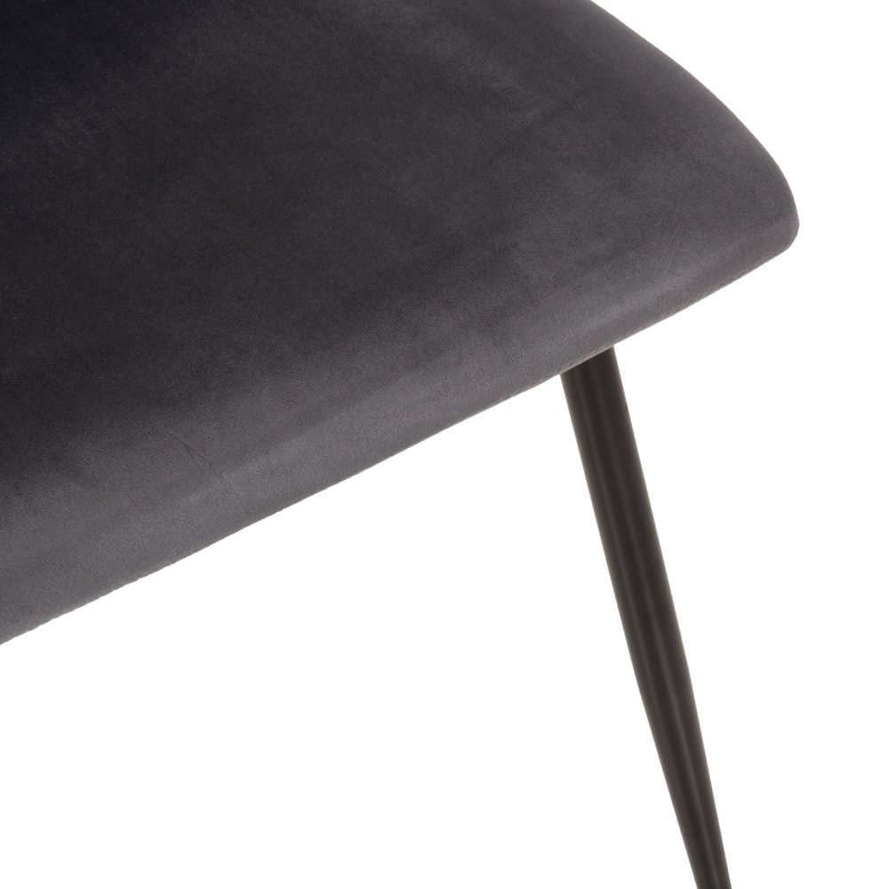 STUHL LATRELL AUS GRAUEM SAMT MIT SCHWARZEN METALLBEINEN 43x54x88cm