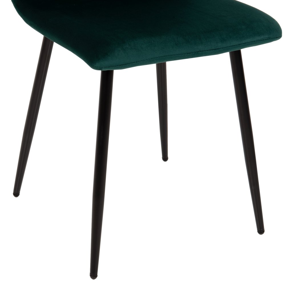 STUHL LATRELL AUS GRÜN SAMT MIT SCHWARZEN METALLBEINEN 43x54x88cm