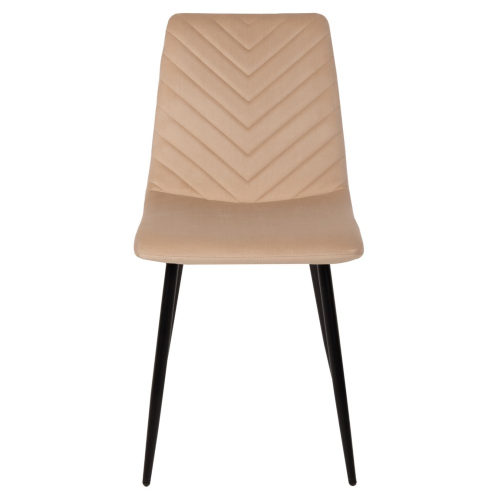 STUHL LATRELL AUS BEIGEM SAMT MIT SCHWARZEN METALLBEINEN 43x54x88cm