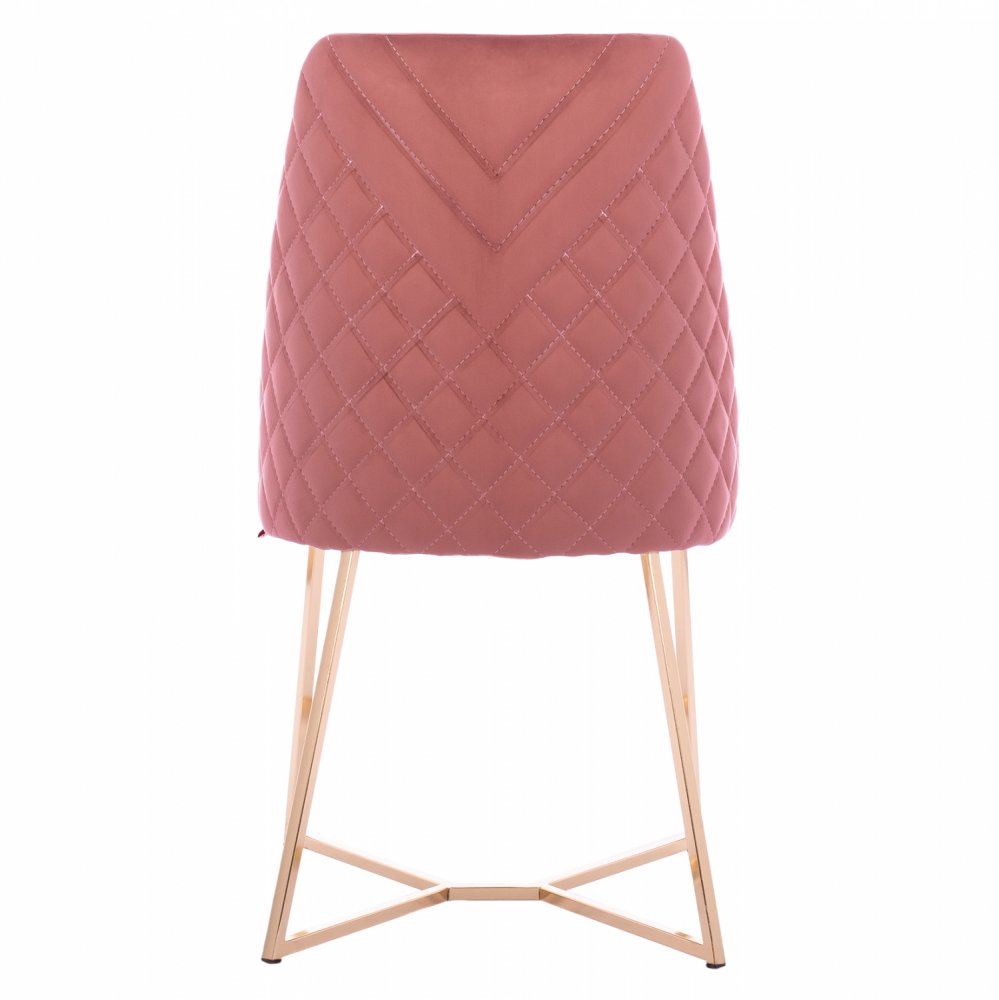 STUHL "ROSALIND" AUS ROSE SAMT MIT METALLGESTELL GOLD 49x62x93 cm