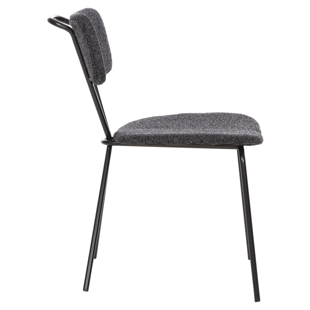 ESSZIMMERSTUHL DORY METALLRAHMEN IN SCHWARZ-STOFF IN DUNKELGRAU 48,5x61x76Hcm