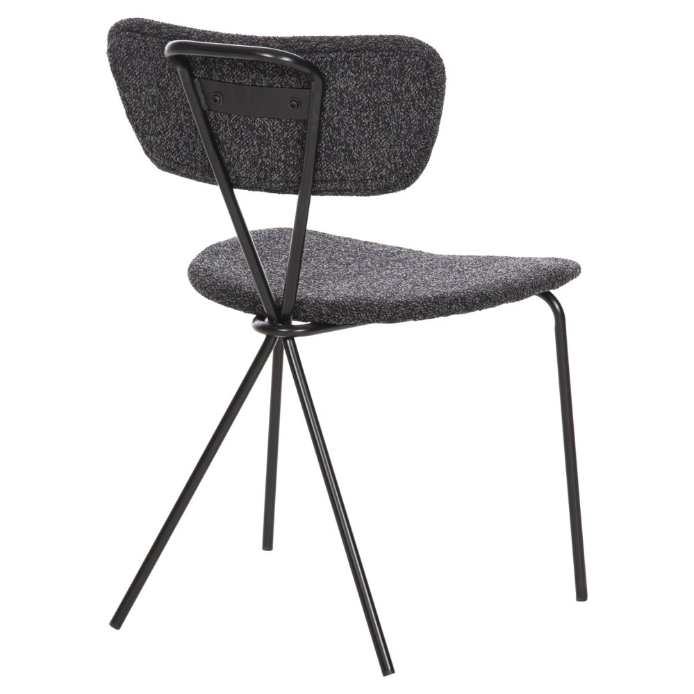 ESSZIMMERSTUHL DORY METALLRAHMEN IN SCHWARZ-STOFF IN DUNKELGRAU 48,5x61x76Hcm