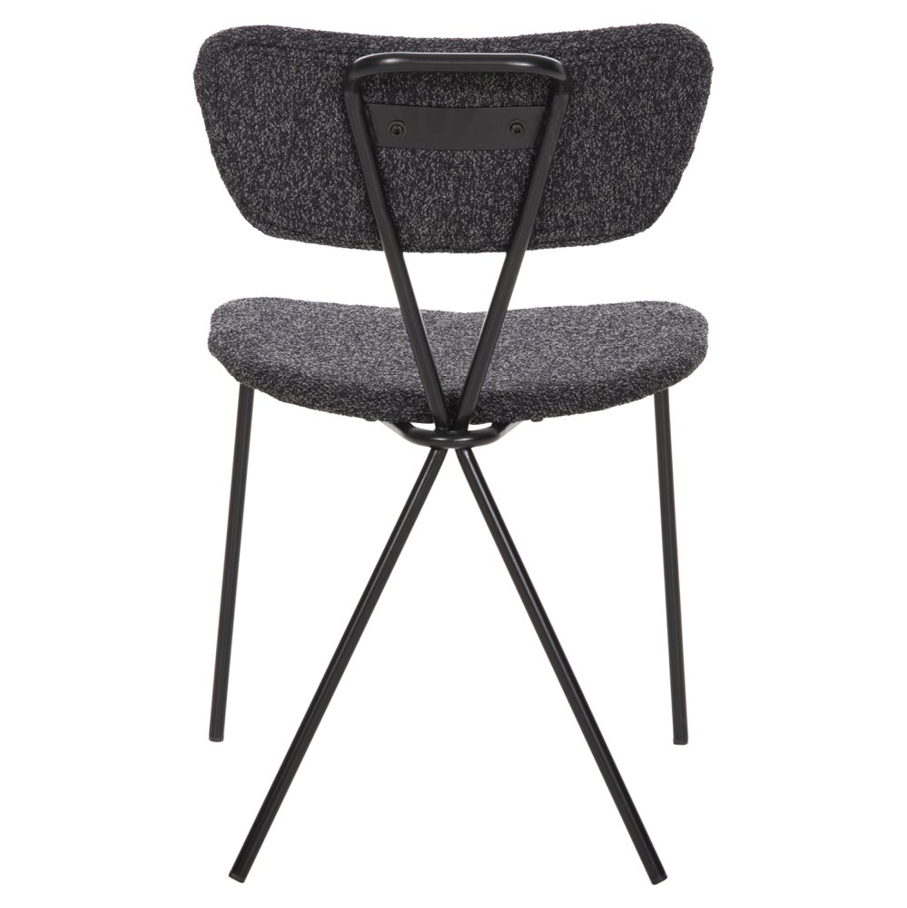 ESSZIMMERSTUHL DORY METALLRAHMEN IN SCHWARZ-STOFF IN DUNKELGRAU 48,5x61x76Hcm