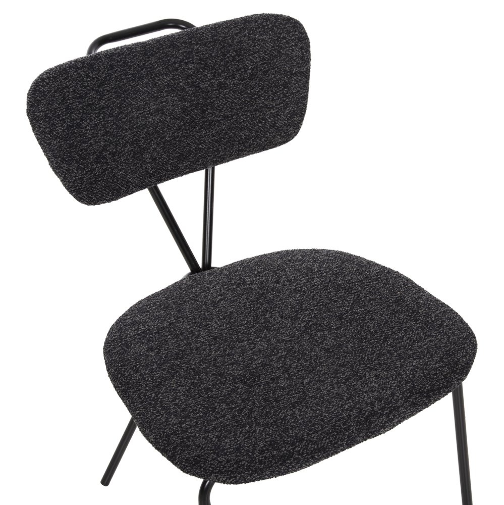 ESSZIMMERSTUHL DORY METALLRAHMEN IN SCHWARZ-STOFF IN DUNKELGRAU 48,5x61x76Hcm