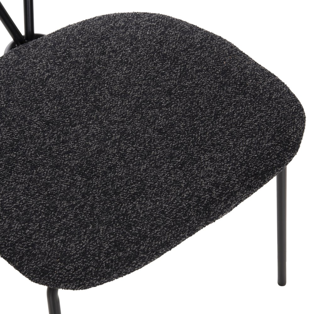 ESSZIMMERSTUHL DORY METALLRAHMEN IN SCHWARZ-STOFF IN DUNKELGRAU 48,5x61x76Hcm