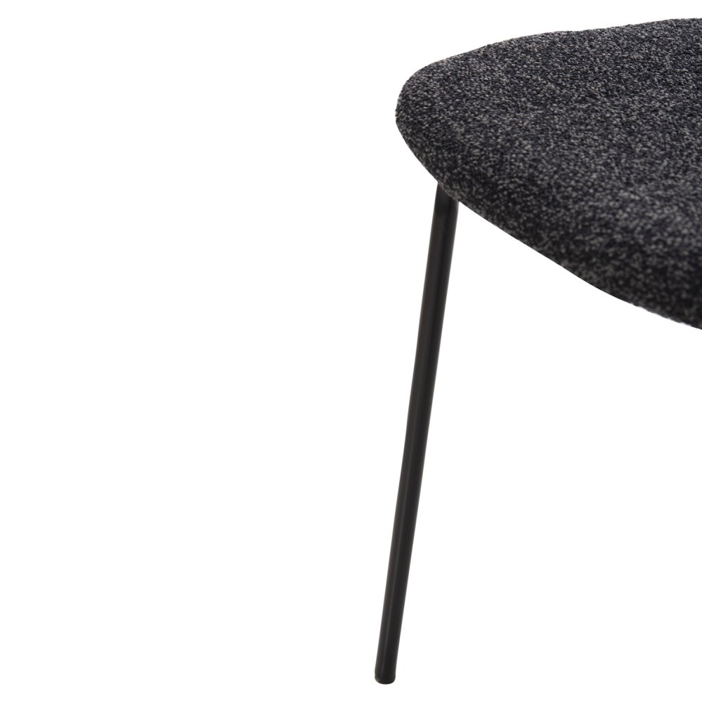ESSZIMMERSTUHL DORY METALLRAHMEN IN SCHWARZ-STOFF IN DUNKELGRAU 48,5x61x76Hcm