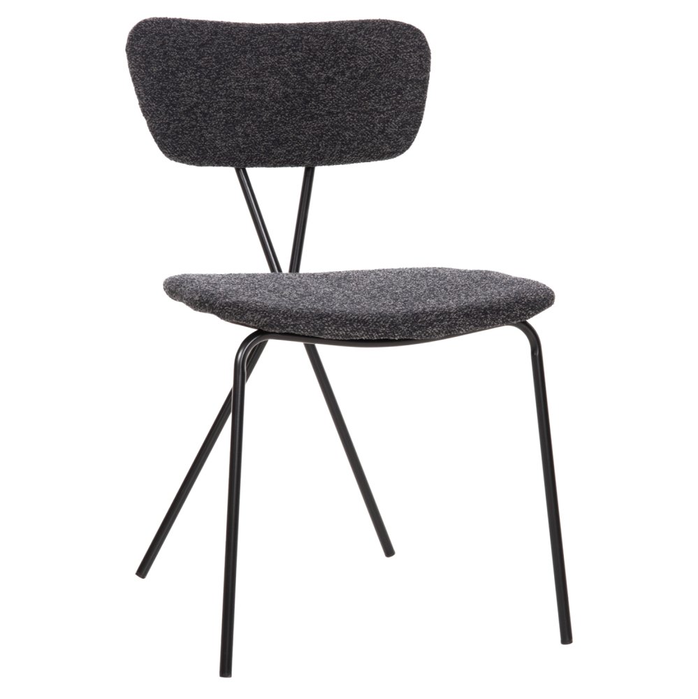ESSZIMMERSTUHL DORY METALLRAHMEN IN SCHWARZ-STOFF IN DUNKELGRAU 48,5x61x76Hcm