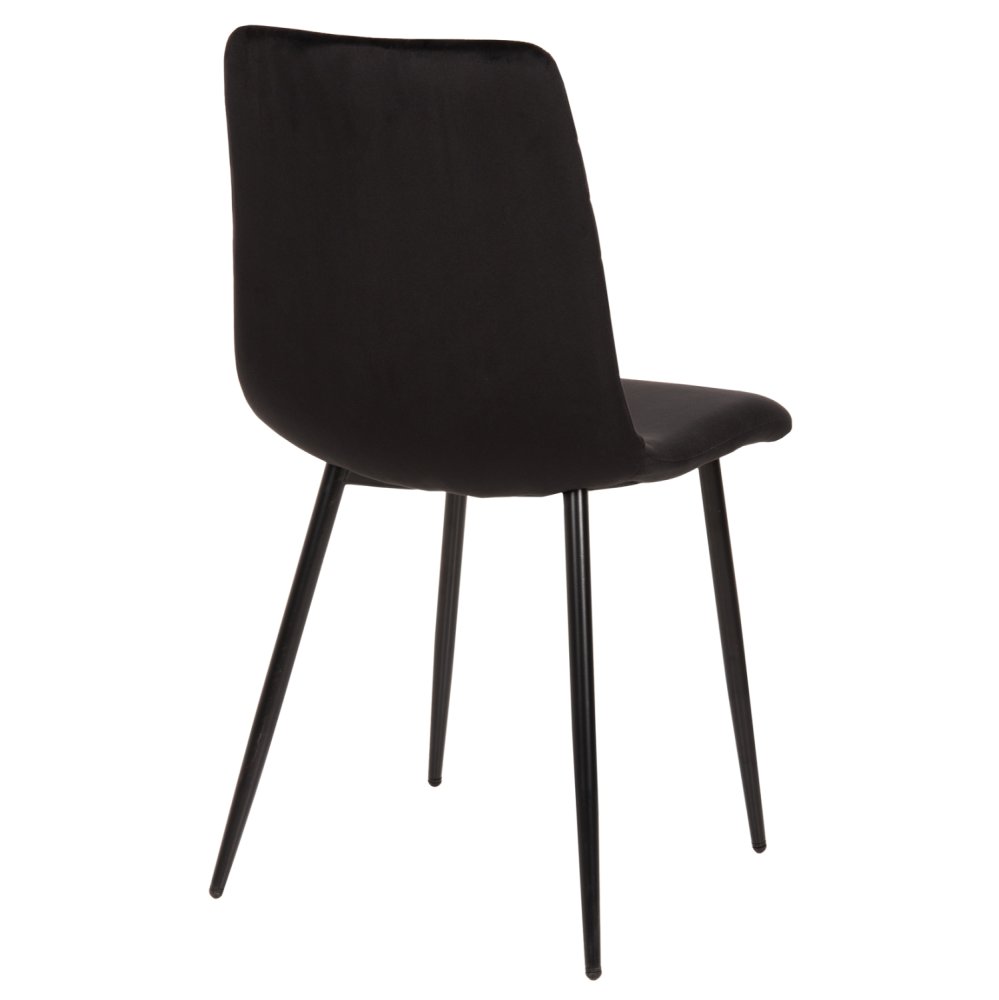 STUHL LATRELL AUS SCHWARZEM SAMT MIT SCHWARZEN METALLBEINEN 43x54x88cm