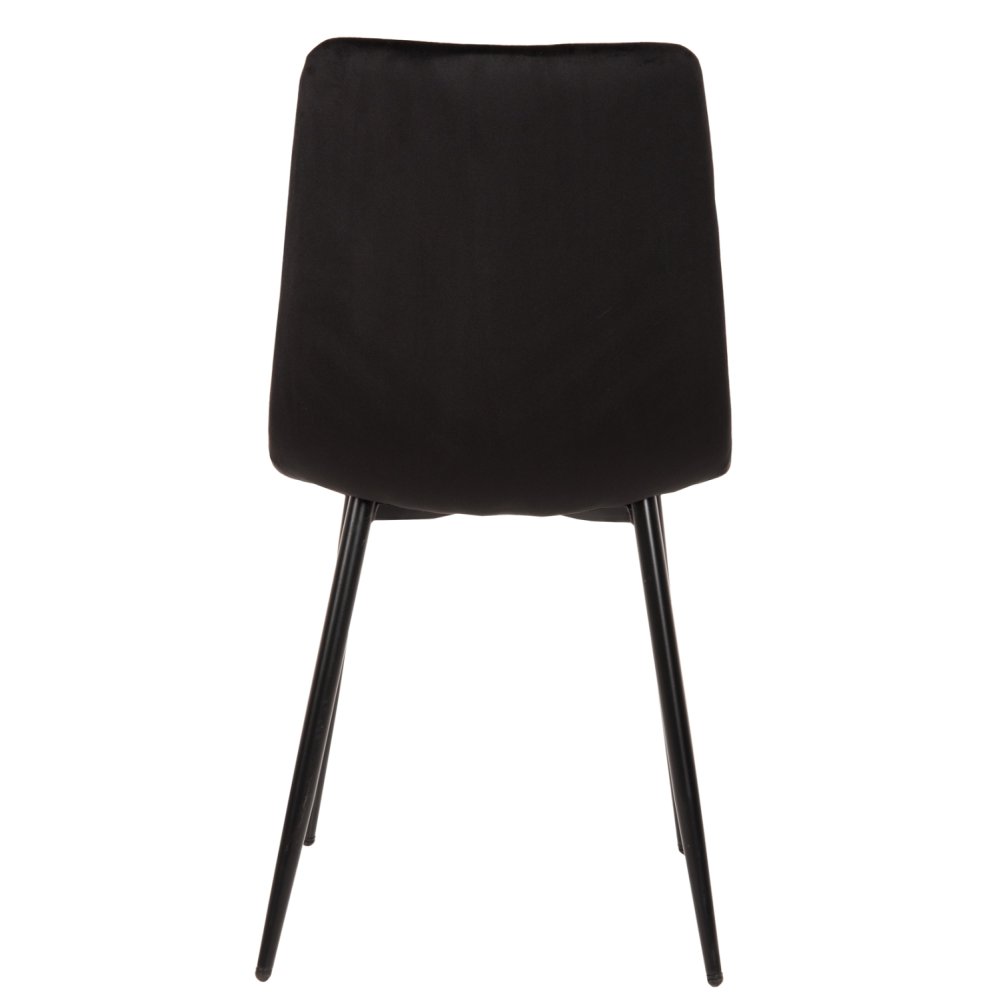 STUHL LATRELL AUS SCHWARZEM SAMT MIT SCHWARZEN METALLBEINEN 43x54x88cm